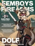 ammo_belt anthro armwear bulge clothed clothing eyelashes eyewear femboy fin fishnet_armwear fishnet_clothing goggles gun hair hand_on_hip horn latex latex_clothing latex_legwear latex_stockings latex_thigh_highs legwear looking_at_viewer male multicolored_body nails ranged_weapon shark_tail shell shell_(projectile) shotgun_shell ski_goggles solo standing stockings straps text thick_thighs thigh_highs topwear trigger_discipline vest weapon marcus_gray femboys_and_firearms mossberg deer fish hybrid mammal marine shark 3:4 cover english_text hi_res magazine_cover
