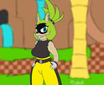 animated anthro clothed clothing electricity fan_character female lightning nude sega short_playtime solo sonic_the_hedgehog_(series) sound webm ziryorition