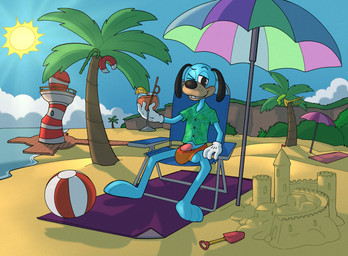 anthro balls beach blush bulge cartoon_gloves clothed clothing floppy_ears genitals grin lighthouse looking_at_viewer male one_eye_closed partially_clothed penis shirt smile solo sun toony topwear umbrella wink mindnaughty toontown toontown_corporate_clash toontown_online toontown_rewritten flippy_doggenbottom canid canine canis domestic_dog mammal absurd_res hi_res