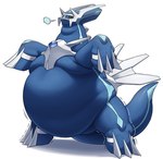 ambiguous_gender belly big_belly feral moobs morbidly_obese morbidly_obese_ambiguous morbidly_obese_feral motion_lines obese obese_ambiguous obese_feral overweight overweight_ambiguous overweight_feral simple_background solo standing white_background secret_d_devil nintendo pokemon dialga generation_4_pokemon legendary_pokemon pokemon_(species) 2022 absurd_res hi_res