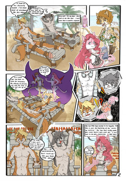 anthro barefoot beach bound clothing feet female foot_fetish forced group helpless immobile male male/female pawpads paws powerless rope seaside submissive submissive_male swimwear text tickle_torture tickling tickling_feet cylios_creciilin cylios_(cylios_creciilin) digital_drawing_(artwork) digital_media_(artwork) english_text hi_res