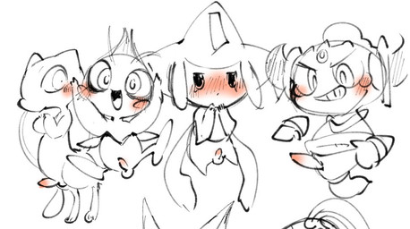 antennae_(anatomy) balls blush fur genitals group half-closed_eyes insect_wings looking_away male male/male narrowed_eyes not_furry open_mouth penis penis_size_difference ring shy simple_background smile teeth tongue wings doneru nintendo pokemon celebi generation_1_pokemon generation_2_pokemon generation_3_pokemon generation_4_pokemon generation_5_pokemon generation_6_pokemon genie hoopa hoopa_(confined) humanoid jirachi legendary_pokemon mammal manaphy mew_(pokemon) pokemon_(species) victini 2018 digital_drawing_(artwork) digital_media_(artwork) sketch