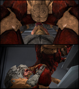 anal balls duo from_behind_position genitals low-angle_view male male/male nude oral penis rimming sex side_view smile standing tongue tongue_out cheap-wazoo bioware electronic_arts mass_effect grunt_(mass_effect) urdnot_wrex alien krogan 3d_(artwork) absurd_res digital_media_(artwork) hi_res