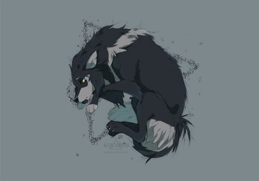 ambiguous_gender black_body black_fur black_nose claws eyebrows eyelashes feral fur grey_eyebrows grey_markings high-angle_view long_snout lying markings on_side sad snout solo tail white_claws yellow_eyes azzai azzai_wanderia_(azzai) canid canine canis mammal wolf 2018 cel_shading colored colored_sketch digital_drawing_(artwork) digital_media_(artwork) shaded sketch