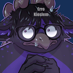 anthro antlers beak black_hair bodily_fluids eyewear eyewear_only front_view glasses glasses_only hair horn interlocked_fingers looking_away male nude overweight overweight_anthro overweight_male purple_body purple_eyes solo sweat sweatdrop wearing_glasses errokioslem mythology avian deer gryphon hybrid mammal mythological_avian mythological_creature 1:1 animated portrait