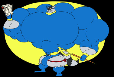 4_fingers anthro belt biceps big_moobs big_muscles big_pecs big_tail biped black_nose black_stripes blue_boots blue_clothing blue_footwear blue_gloves blue_handwear blue_hat blue_headwear blue_shirt blue_speedo blue_suit blue_swimwear blue_topwear boots brown_eyes brown_pouch bulge cheek_tuft clenched_teeth clothing eyebrows facial_markings facial_tuft fingers flat_cap fluffy fluffy_tail footwear fur gloves grey_body grey_fur handwear hat head_markings headgear headwear holding_object holding_paper holding_staff huge_moobs huge_muscles huge_pecs hyper hyper_biceps hyper_moobs hyper_muscles hyper_pecs looking_down looking_down_at_self male markings mask_(marking) moobs muscular muscular_anthro muscular_male open_mouth open_smile paper pecs pointy_ears pose pouch_(clothing) raised_eyebrow ribs ring_(marking) ringed_tail shirt shoes small_hands small_head small_waist smile solo speedo spotlight staff standing striped_markings striped_tail stripes suit swimwear tail tail_markings teeth thick_arms thick_calves thick_thighs toothy_grin top_heavy topwear trapezius tuft vein veiny_muscles wide_hips yellow_belt wish-granter sly_cooper_(series) sony_corporation sony_interactive_entertainment sucker_punch_productions sly_cooper mammal procyonid raccoon 2026 colored detailed digital_drawing_(artwork) digital_media_(artwork) flat_colors hi_res pinup