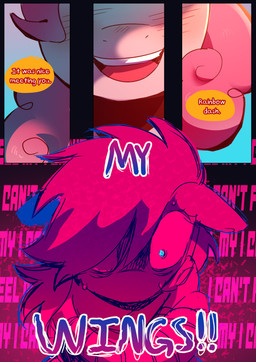 alternate_universe bandage bandaged_arm bandaged_face blue_background blue_eyes blush blush_lines bodily_fluids breath checking_out_self constricted_pupils curly_hair dialogue duo female female_feral feral flashback fur hair hooves hug panic_attack panicked_look panicking panting pink_background pink_body pink_eyes pink_fur pink_hair ptsd pupils realization realizing_problem remembering scared scared_expression scared_eyes scared_face self_hug shadow shadow_face shadowed_face shocked simple_background small_pupils smile speech_bubble sweat text wide_eyed wings worried worried_face worried_look sinful_pie cupcakes_(mlp_fanfic) friendship_is_magic hasbro my_little_pony mythology pinkie_pie_(mlp) rainbow_dash_(mlp) earth_pony equid equine horse mammal mythological_creature mythological_equine pegasus pony 2025 absurd_res colored comic digital_drawing_(artwork) digital_media_(artwork) english_description english_text hi_res pink_theme