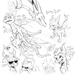 2_horns 3_toes 6_horns arm_markings blade broken_horn building canon_couple carrying_another cloud dialogue digitigrade duo eyewear eyewear_only facial_markings feet female female_feral feral flying forehead_markings frill_(anatomy) hand_holding head_crest head_frill head_markings hip_markings horn leg_markings long_neck long_snout long_tail male male_carrying_female male_feral markings multi_horn neck_scar nude orange_wings pronounced_browridge quadruped scales scar sky snout sunglasses sunglasses_only tail tail_blade tail_scar talking_feral tape tapering_tail text toes ventral_scales weapon_tail wearing_sunglasses wing_blade wings wrist_scar carina_scyrina activision european_mythology mythology spyro_reignited_trilogy spyro_the_dragon corrupt_cynder cynder sparx spyro dragon mythological_creature mythological_scalie scalie western_dragon 2025 english_text monochrome signature sketch