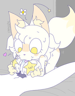 4_fingers anthro bangs blush blush_lines bodily_fluids body_hair breast_play breasts duo eyebrows female fingers fluffy fluffy_tail fur genitals heart_symbol male male/female nipples oral pasties penis pink_nose pubes raised_leg sex sweat sweatdrop tail titfuck white_body white_fur yellow_body yellow_eyes yellow_fur alaaala941 domestic_cat felid feline felis mammal hi_res