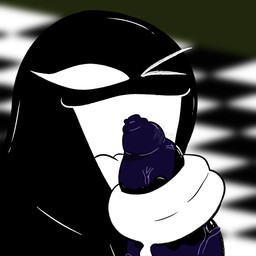 anthro big_penis black_body duo female genitals happy huge_penis intersex intersex/female one_eye_closed open_mouth penis purple_body solo tongue tongue_out tongue_play vein veiny_penis chefrens rayfu_(chefrens) yoka_(chefrens) avian bird corvid corvus_(genus) crow ghost humanoid oscine passerine raven spirit 1:1 hi_res