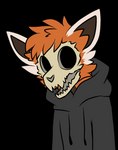 anthro black_clothing black_hoodie black_topwear bone clothing creepy fur hair hoodie inner_ear_fluff male orange_body orange_fur possible_death skull skull_head solo topwear tuft pegacousin alyx_(not_odessa) ailurid mammal red_panda 2021 alpha_channel