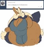 absurd_res anthro anthrofied apron apron_only belly big_breasts breasts canid canine clothing curvy_figure female generation_5_pokemon hi_res huge_breasts mammal mostly_nude nintendo noirbutt overweight overweight_anthro overweight_female pokemon pokemon_(species) pokemorph solo stoutland thick_thighs wide_hips