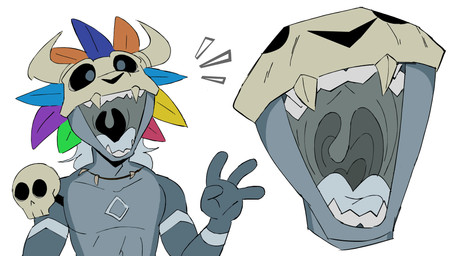 anthro bone bone_mask close-up feathers gaping_mouth jewelry male mask mouth_shot necklace open_mouth skull skull_accessory skull_mask solo teeth throat tongue uvula vore justin1029 lecigzz terraria witch_doctor_(terraria) lihzahrd lizard reptile scalie 16:9 hi_res widescreen