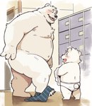 anthro belly big_belly black_nose blush boxers_(clothing) briefs butt casual_exposure clothing duo exposure_to_minor kemono male moobs nipples overweight overweight_male tighty_whities underwear undressing white_body white_briefs white_clothing white_underwear young young_anthro garouzuki bear mammal polar_bear ursine 2023 stepfather_(lore) stepfather_and_stepchild_(lore) stepfather_and_stepson_(lore) stepparent_(lore) stepparent_and_stepchild_(lore) stepparent_and_stepson_(lore) stepson_(lore)