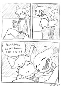 alternate_species anthro biped cellphone clothed clothed_anthro clothed_male clothing collar collar_only dialogue duo electronics eyes_closed female fingers front_view fur hair holding_cellphone holding_object holding_phone looking_at_cellphone looking_at_object looking_at_phone male nude nude_anthro nude_female open_mouth phone pokemorph sitting smile speech_bubble spiral spiral_eyes standing tail teeth text tongue sealer4258 nintendo pokemon lewin_(sealer4258) mimi_(sealer4258) bat generation_7_pokemon mammal mimikyu pokemon_(species) 2025 absurd_res comic digital_drawing_(artwork) digital_media_(artwork) english_text hi_res monochrome
