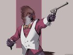 5g anthro beak eyewear glasses gun holding_gun holding_object holding_ranged_weapon holding_weapon male ranged_weapon solo weapon nomax avian bird 2021 digital_media_(artwork)