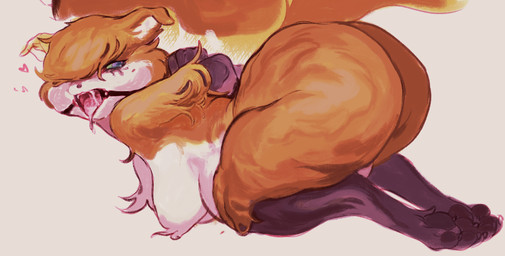 anthro arms_tied bangs big_butt bodily_fluids bound breasts butt cum cum_in_mouth cum_inside featureless_breasts female fur gag genital_fluids heart_symbol huge_butt makeup mascara pregnant pregnant_female running_makeup running_mascara solo tears tears_of_pleasure thick_thighs yellow_body yellow_fur mathc0re shinbone_alley mehitabel domestic_cat felid feline felis mammal hi_res