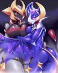 2018 altered_forme_giratina anthro anthro_on_anthro anthrofied bat big_breasts big_butt breast_squish breasts breasts_frottage butt digital_media_(artwork) dragon duo european_mythology female female/female generation_4_pokemon generation_7_pokemon genitals giratina legendary_pokemon looking_at_viewer looking_back lunala mammal mleonheart mythological_creature mythological_scalie mythology nintendo nipple_dip nipples pokemon pokemon_(species) pokemorph pussy scalie squish tail thick_thighs western_dragon wyvern