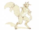 animal_genitalia anthro balls cloven_hooves digitigrade ear_tuft fluffy fluffy_tail fully_sheathed fur fur_tuft genitals group hooves horizontal_pupils horn looking_back male nude pupils sheath tail tuft unguligrade conditional_dnp oouna iora_(ioragabhar) ioragabhar iorarua bovid caprine eurasian_red_squirrel familiar goat hybrid mammal rodent sciurid tree_squirrel hi_res