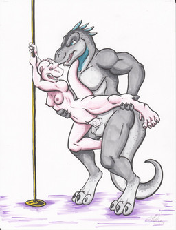 albino anthro balls blue_eyes bodily_fluids breasts claws duo erection eyes_closed feet female female_penetrated genital_fluids genitals grey_body kissing lizard_tail male male/female male_penetrating male_penetrating_female nipples nude nude_anthro nude_female nude_male open_mouth penetration penile penis pink_body pole scales sex sharp_teeth simple_background tail teeth vaginal vulva shawnthegirl cyrrus_(bahumot) shannon_(bahumot) allosauroid carcharodontosaurid carcharodontosaurus dinosaur kobold lizard prehistoric_species reptile saurischian scalie theropod digital_media_(artwork) hi_res signature