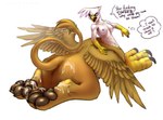 5_fingers angry avian avian_taur bodily_fluids breasts brown_body brown_feathers butt claws cum cum_on_butt cum_on_feet english_text feathers feet female female_taur fingers foot_fetish friendship_is_magic genital_fluids gilda_(mlp) gryphon gryphon_taur hasbro hi_res impostor-ifa long_tail looking_back my_little_pony mythological_avian mythological_creature mythology nipples nude_female nude_taur open_mouth pawpads paws requiring_assistance solo spread_wings tail tail_tuft taur text toe_claws tongue transformation tuft white_body white_feathers wings