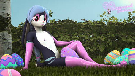 anthro armwear birch_tree blowing_kiss braided_hair braided_ponytail clothing easter_egg elbow_gloves female fingerless_gloves flat_chested gloves grass hair hand_on_knee hand_on_leg handwear holidays kissing legwear loli long_ponytail looking_at_viewer outside paws plant ponytail red_eyes shrub solo thigh_highs tree young lovewood_studios easter aurora_meadows_(lovewoodstudios) lagomorph leporid mammal rabbit 16:9 3d_(artwork) 4k absurd_res digital_media_(artwork) hi_res source_filmmaker_(artwork) watermark widescreen
