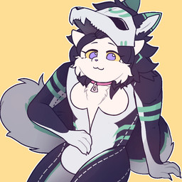 anthro bone duo female intersex intersex/female ntdcat_nuch possession skull z_of_6 animate_inanimate canid canine canis domestic_cat felid feline felis living_clothing mammal wolf 1:1 animated short_playtime