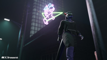 anthro city clothed clothing male night solo romanovixh malkar 16:9 3d_(artwork) digital_media_(artwork) hi_res widescreen