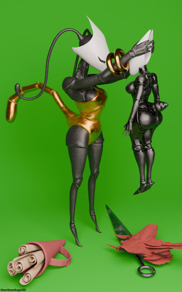 anthro breasts butt clothing duo female green_background holding_character larger_female map nail_(weapon) nude robe simple_background size_difference smaller_female weapon heartlessangel3d hollow_knight:_silksong hollow_knight_(franchise) team_cherry hornet_(hollow_knight) shakra_(hollow_knight:_silksong) arthropod insect 2026 3d_(artwork) blender_(artwork) digital_media_(artwork) hi_res