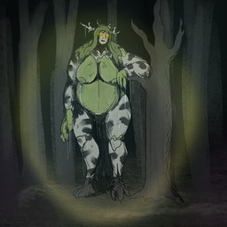 anthro birch_tree branch branch_horn breasts darkness female forest horn night overweight overweight_female plant plant_horn pregnant pseudo_horn raining solo tree vein veiny_breasts vwpologt mayternity_2026 mythology leshy 1:1 hi_res