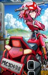 alternate_version_at_source android armor exhaust exhaust_pipe female garage garage_(building) hans headgear helmet hi_res humanoid kitticharoench1 license_plate living_machine living_motorcycle living_vehicle looking_at_viewer machine mecha mechabare motorcycle motorcycle_taur not_furry robot robot_humanoid taillights taur tools vehicle vehicle_humanoid vehicle_taur