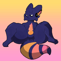 animal_genitalia antennae_(anatomy) anthro anus bedroom_eyes big_butt big_penis butt genitals looking_at_viewer male multicolored_penis multicolored_tail narrowed_eyes paws penis presenting presenting_anus presenting_penis seductive sheath sitting solo spread_legs spreading tail thick_thighs inschaal rain_world videocult sunny_(slugcat) slugcat 1:1 absurd_res hi_res