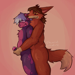 ambiguous_penetration anal anal_penetration anthro balls bedroom_eyes belly blue_hair bodily_fluids brown_eyes brown_hair brown_nose butt dipstick_tail dripping duo ears_down eyelashes fat_rolls floppy_ears fluffy fluffy_tail fur genital_fluids genitals hair handjob handjob_while_penetrating highlights_(coloring) holding_penis humanoid_genitalia humanoid_penis leaking_precum looking_at_genitalia looking_down looking_pleasured male male/male male_penetrated male_penetrating markings mullet narrowed_eyes nude open_mouth organs penetration penile penis pink_eyes pink_inner_ear pink_spots pivoted_ears plantigrade pointy_ears precum precum_drip purple_body purple_fur red_body red_fur seductive sex short_hair side_view simple_background slightly_chubby smile spots spotted_markings stomach straight_hair tail tail_markings text white_paws white_tail_tip yellow_sclera chemicalcreature adder_(chemicalcreature) wade_(chemicalcreature) canid canine canis domestic_dog mammal 1:1 2025 artist_name colored digital_media_(artwork) shaded signature watermark