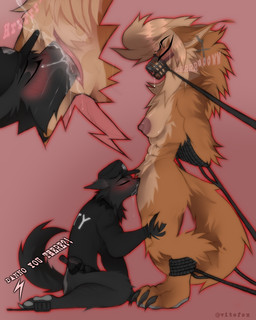 anthro areola bdsm big_areola big_breasts bodily_fluids breasts cunnilingus duo female genital_fluids growling male male/female muscular muscular_female muzzle_(object) muzzled oral restraints rope sex vaginal vitofox dannogsd canid canine canis domestic_dog german_shepherd herding_dog mammal monster pastoral_dog werecanid werecanine werecreature werefox 4:5