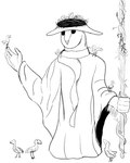 anthro beak big_hands black_eyes clothed clothing druid fantasy fingers group hat headgear headwear holding_object holding_staff looking_at_another magic_user male nest scarf simple_background staff standing tribal_spellcaster leprzil inktober avian barn_owl bird owl tyto tytonid 2022 4:5 digital_media_(artwork) hi_res monochrome sketch