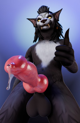 anthro balls big_penis bodily_fluids confident crossgender dripping femboy genital_fluids genitals gesture hand_gesture huge_penis knot male navel penis precum precum_drip septum smile smirk solo thumbs_up perromalo blizzard_entertainment warcraft belweth_(perromalo) canid mammal werecanid werecreature worgen 3d_(artwork) digital_media_(artwork) hi_res