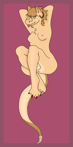 anthro anus balls breasts eyewear fangs genitals glasses gynomorph intersex nipple_piercing nipples pawpads piercing solo teeth sasparilla010 fallout microsoft canid canine canis coyote hybrid mammal night_stalker_(fallout) reptile scalie snake 1:2 absurd_res hi_res trans_(lore) trans_woman_(lore)