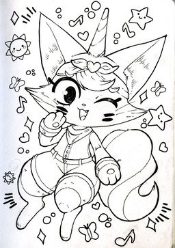 1_horn accessory anthro bottomwear cheek_tuft chibi clothing cute_fangs digitigrade facial_tuft fangs female flat_chested footwear headband horn kerchief legwear musical_note musical_symbol one_eye_closed open_mouth pawpads shorts smile socks solo symbol teeth thick_thighs thigh_highs thigh_socks tuft unicorn_horn wide_hips wink box_(hajimeyou654) lego mythology the_lego_movie unikitty domestic_cat equid equine felid feline felis hybrid mammal mythological_creature mythological_equine unicorn hi_res monochrome pen_(artwork) traditional_media_(artwork)