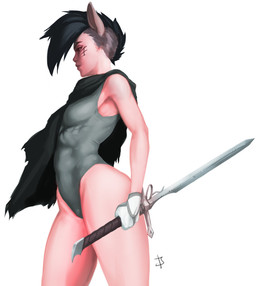 amputee black_hair clothed clothing deathhawk disability female gloves hair handwear melee_weapon mohawk scar solo standing sword tight_clothing undercut weapon jadony bunny_and_fox_world nyx_(jadony) animal_humanoid humanoid mammal mammal_humanoid murid murid_humanoid murine murine_humanoid rat rat_humanoid rodent rodent_humanoid digital_media_(artwork) hi_res