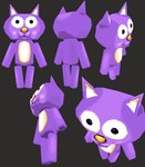 anthro belly big_eyes doll fur low_poly multiple_angles plushie purple_body purple_fur purple_head simple_background smile solo teddy_bear white_belly yellow_nose conditional_dnp deltasomnium dynamite_headdy treasure_(game_developer) maruyama animate_inanimate living_doll mammal 3d_(artwork) digital_media_(artwork) hi_res