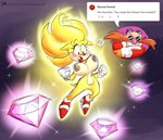 anthro big_breasts breasts clothing crossgender crystal female feminization footwear gender_transformation lipstick makeup male mtf_crossgender mtf_transformation nipples shoes smile surprise transformation rusheloc sega sonic_the_hedgehog_(series) dr._eggman sonic_the_hedgehog super_sonic eulipotyphlan hedgehog human mammal