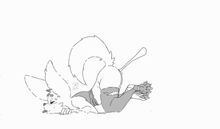 anthro ass_up bare_butt big_ears black_nose bodily_fluids bottomless bottomless_anthro bottomless_female clothed clothing cum cum_drip cum_expulsion cum_inside cum_on_feet cum_on_ground dripping eyebrows feet female genital_fluids legwear low_framerate partially_clothed_anthro partially_clothed_female raised_tail shirt simple_background solo sweat sweatdrop tail tongue tongue_out topwear torn_clothing torn_legwear white_background eldstunga heloise_(eldstunga) canid canine fennec_fox fox mammal true_fox animated greyscale loop monochrome short_playtime signature video
