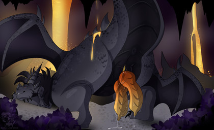 2_penises animal_genitalia animal_penis anus big_penis black_body black_hair bodily_fluids butt canine_genitalia canine_penis cave claws cloaca cloacal_penis crystal dripping erection feral genital_fluids genital_slit genitals glistening glistening_genitalia gradient_penis grey_body grey_scales hair horn knot knotted_penis lava leaking_precum looking_at_viewer male multi_genitalia multi_penis nature nature_background nude orange_penis penis piercing precum precum_drip presenting purple_eyes ridged_penis scaled_penis scales simple_background slitfluid smile snaggle_tooth solo tail teeth wings yellow_penis bublijoestar dragon_lands_(bublijoestar) european_mythology mythology fan_character nico_(bublijoestar) dragon mythological_creature mythological_scalie scalie western_dragon absurd_res digital_media_(artwork) hi_res