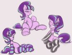 black_clothing black_legwear black_thigh_highs clothing eyelashes female feral hooves horn leather leather_clothing leather_legwear leather_thigh_highs legwear long_mane long_tail looking_at_viewer mane multicolored_mane open_mouth open_smile pattern_clothing pattern_legwear pattern_thigh_highs pink_body pink_scales purple_eyes purple_mane purple_tail scales simple_background sitting smile snout solo spread_legs spreading striped_clothing striped_legwear striped_thigh_highs stripes tail teal_mane teal_tail thigh_highs two_tone_mane two_tone_tail unicorn_horn ather_os friendship_is_magic hasbro my_little_pony mythology starlight_glimmer_(mlp) equid equine mammal mythological_creature mythological_equine unicorn 2024 absurd_res digital_drawing_(artwork) digital_media_(artwork) hi_res