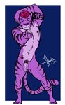 anthro balls circumcised circumcision_scar fur genital_piercing genital_scar genitals hair humanoid_genitalia humanoid_penis looking_at_viewer male muscular muscular_anthro muscular_male navel navel_piercing nipple_piercing nipples nude penis penis_piercing piercing prince_albert_piercing purple_body purple_fur scar simple_background smile solo sparkles sparkling_hair standing tattoo bgn sebastian_(mysterymouse96) felid mammal pantherine tiger 2020 hi_res