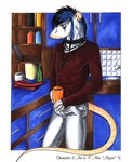 anthro beverage biped black_collar blue_eyes blue_hair bottomwear clothed clothing collar fully_clothed hair holding_beverage holding_object jewelry male necklace pants red_clothing red_shirt red_topwear shirt sink solo spiked_collar spikes topwear white_bottomwear white_clothing white_pants miysis mammal murid murine rat rodent 2004