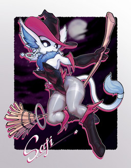 big_breasts breasts clothing female holidays hooves leotard solo tuya halloween microsoft ori_(series) xbox_game_studios fan_character safi_(holocesaphira) guardian_spirit absurd_res hi_res