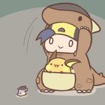 ambiguous_gender clothing costume feral fursuit group in_pouch male pouch_(anatomy) surprise trio young young_ambiguous young_feral young_human young_male rairai-no26-chu nintendo pokemon ethan_(pokemon) baby_kangaskhan generation_1_pokemon human kangaskhan mammal marsupial pokemon_(species) raichu 1:1 2019 low_res