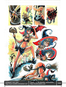 5_fingers affectionate ambiguous_feral ambiguous_gender arms_bent beak bent_leg black_beak black_body black_bottomwear black_bra black_claws black_clothing black_footwear black_fur black_hat black_headwear black_high_heels black_purse black_skirt black_underwear black_wings blue_hair bottomwear bra breasts broom butt chain claws cleaning_tool clothed clothed_female clothed_human clothed_humanoid clothing crossed_arms crossed_legs doll empty_eyes escape eyelashes eyewear faceplant featureless_limbs female female_human female_humanoid feral fingers flying footwear fully_clothed fully_clothed_female fully_clothed_human fully_clothed_humanoid fur goggles goggles_around_neck group hair hat headgear headwear high_heels holding_broom holding_cleaning_tool holding_object larger_female larger_human light looking_at_another love lying magic_user medium_hair membrane_(anatomy) membranous_wings midriff navel noseless on_back outside purse red_sclera red_wings released rope scarf shoes sitting_on_shoulder size_difference skirt sky small_breasts smaller_ambiguous smaller_female smaller_feral smaller_humanoid tan_body tan_skin text trio unconscious underwear voodoo voodoo_doll white_scarf wing_claws wings witch witch_hat x_eyes yellow_sky axelmedellin inktober shapeshifter_(axelmedellin) voodoo_doll_(axelmedellin) witch_(axelmedellin) animate_inanimate avian bat bird human humanoid living_doll mammal 2025 artist_name colored comic dated english_description lighting painting_(artwork) pen_(artwork) shaded signature traditional_media_(artwork) url