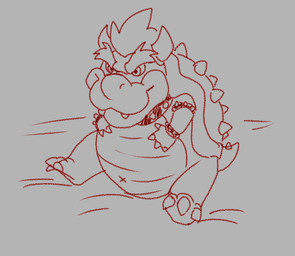 anthro belly bracelet chibi claws collar horn jewelry male navel round_body sitting solo spiked_bracelet spiked_collar spikes x_navel vanscraps mario_bros nintendo bowser koopa scalie meme
